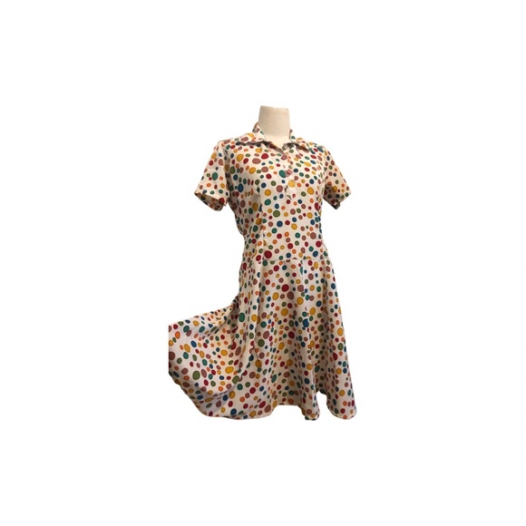 RAINBOW Polka dot Fit and Flare Dress - Picture 7 of 8